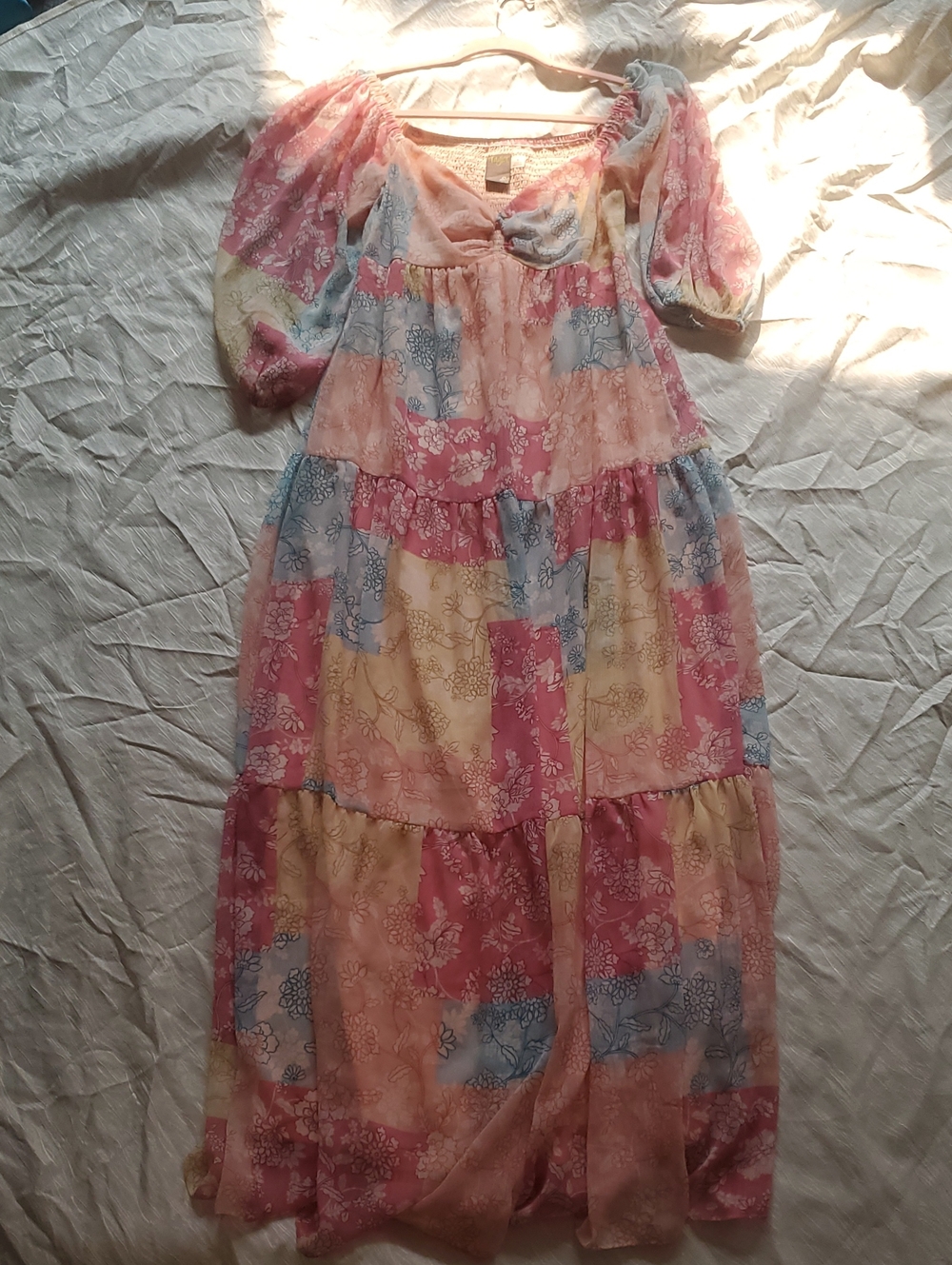 Taylor Serena Patchwork Chiffon Maxi Dress 🌸 Boho